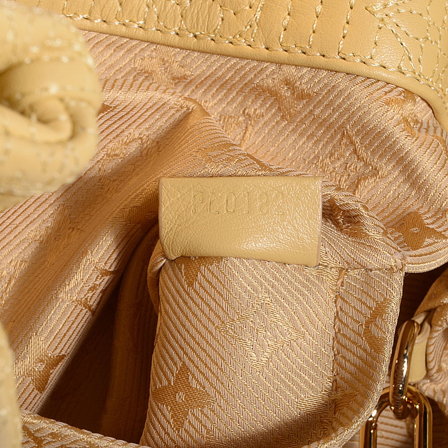 Calfskin Quilted Monogram Altair Clutch Jaune Pale