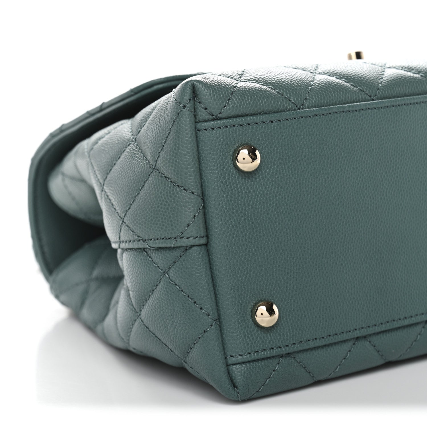 Chanel Caviar Lizard Quilted Small Coco Handle Flap Green 9 of 11