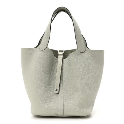 Hermes Taurillon Clemence Picotin Lock 22 MM Gris Neve 1 of 10