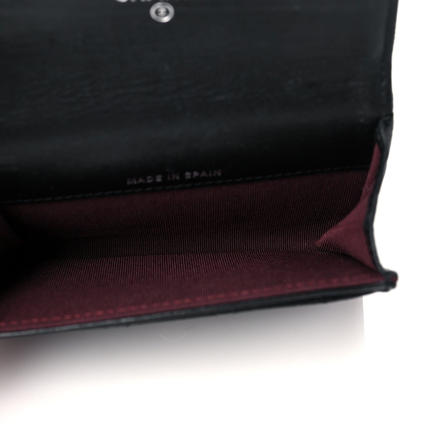 Lambskin Quilted Flap Card Holder Wallet Black