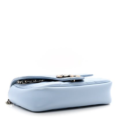 Gucci Calfskin Matelasse Super Mini GG Marmont Shoulder Bag Porcelain Light Blue 4 of 10