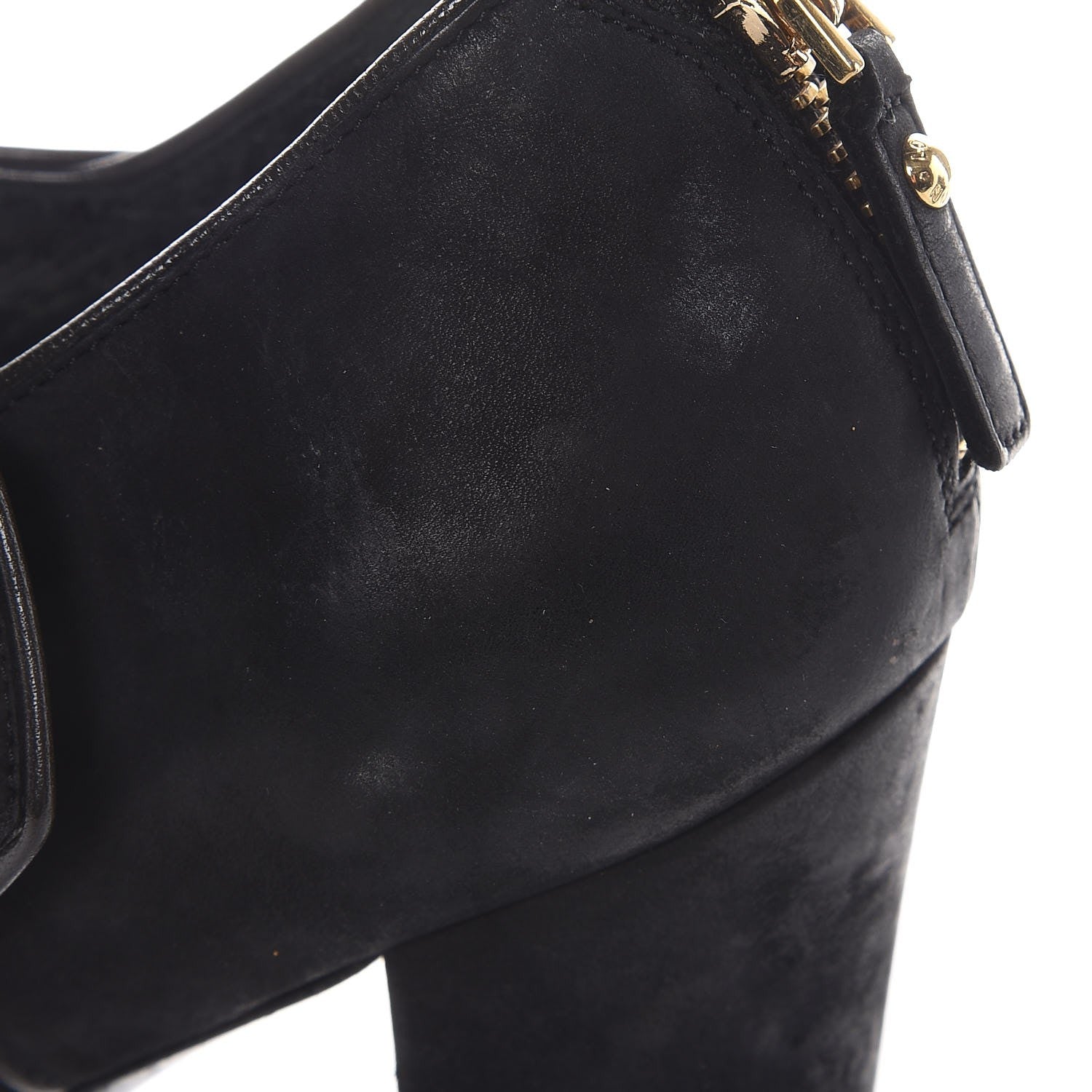 Louis Vuitton Suede Peep Toe Mary Jane Pumps 37 Black 10 of 10