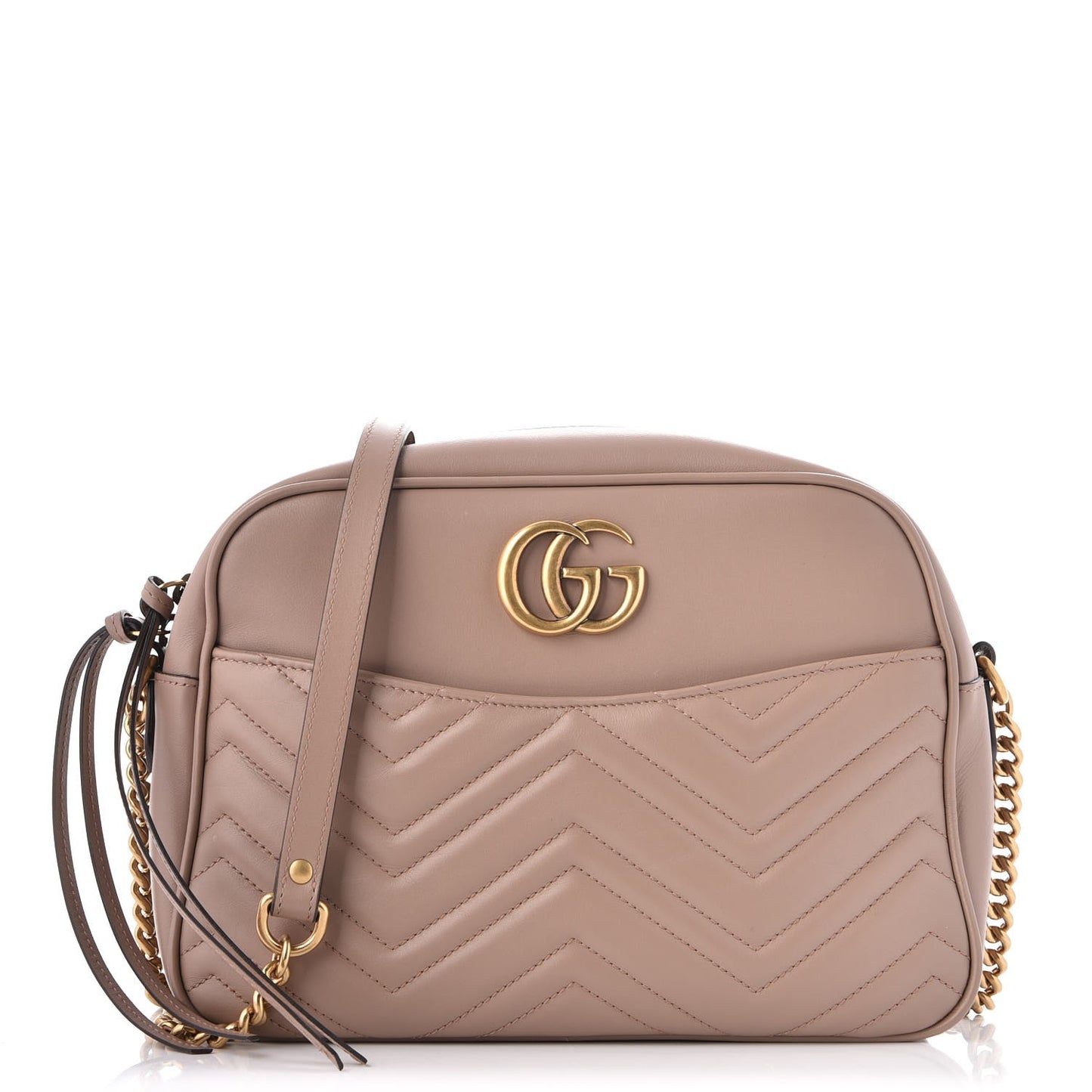 Calfskin Matelasse Medium GG Marmont Chain Shoulder Bag Porcelain Rose
