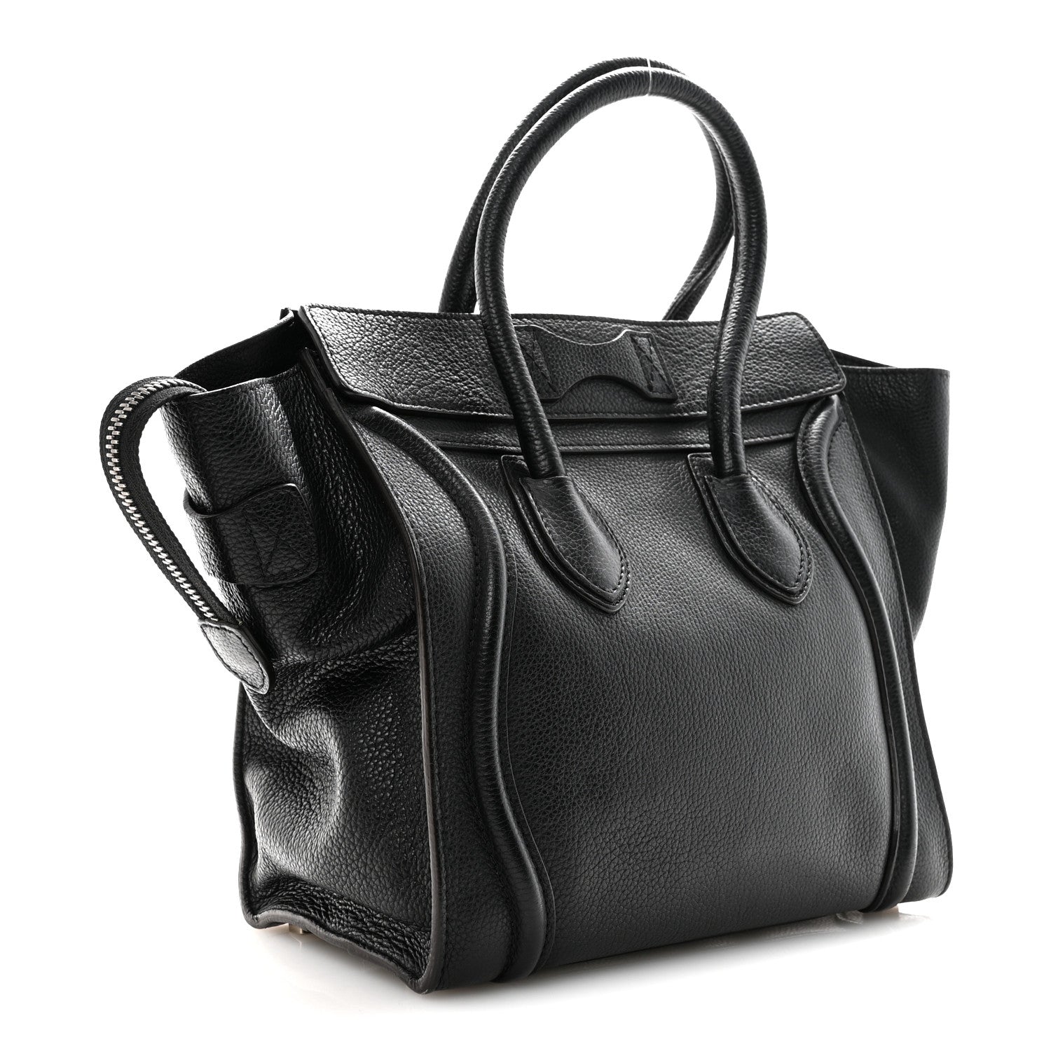 Celine Drummed Calfskin Micro Luggage Black Black 3 of 11