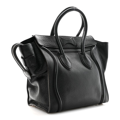 Celine Drummed Calfskin Micro Luggage Black Black 3 of 11