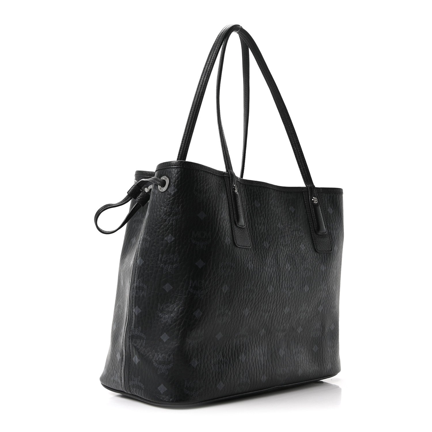 MCM Visetos Medium Liz Reversible Shopper Tote Black 3 of 14