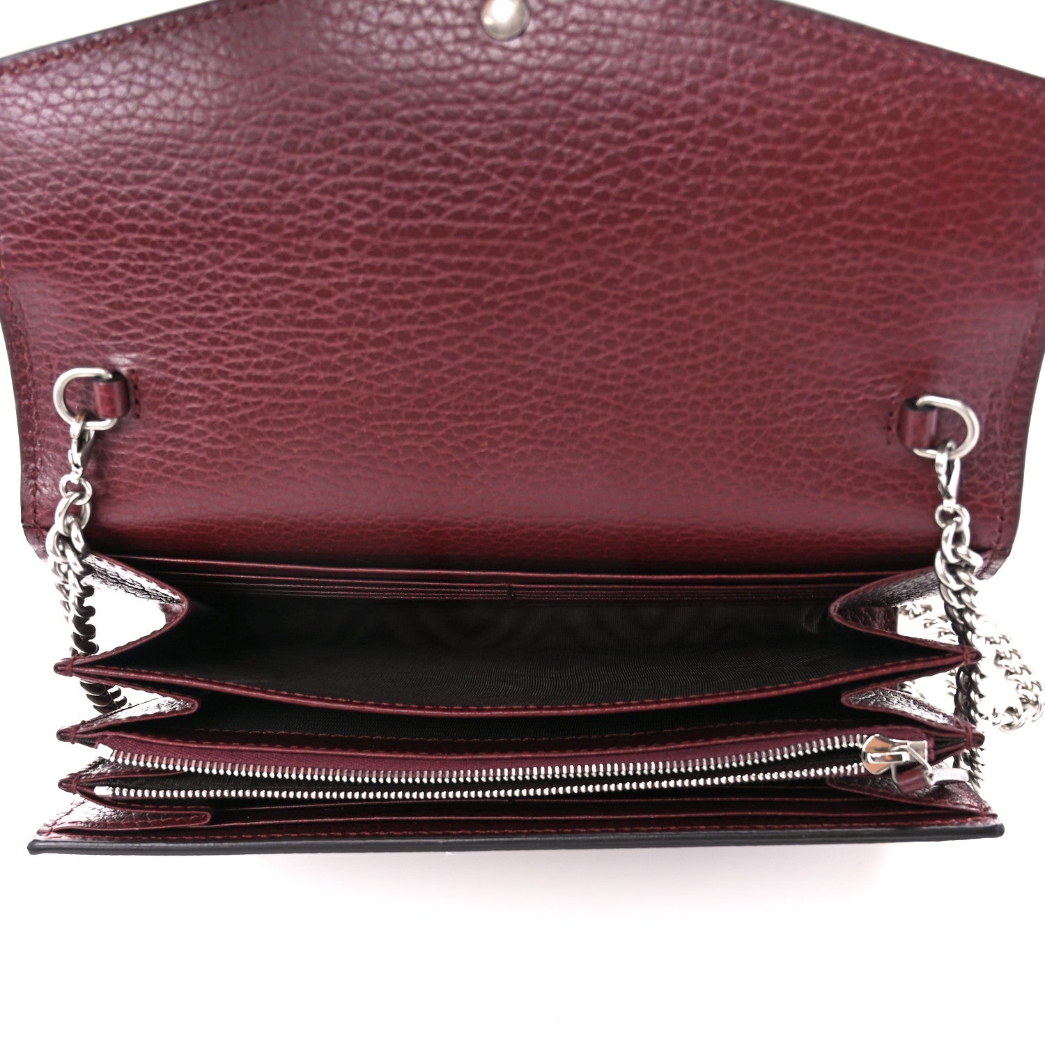 Gucci Dollar Calfskin Crystal Mini Dionysus Chain Wallet Vintage Bordeaux 5 of 11