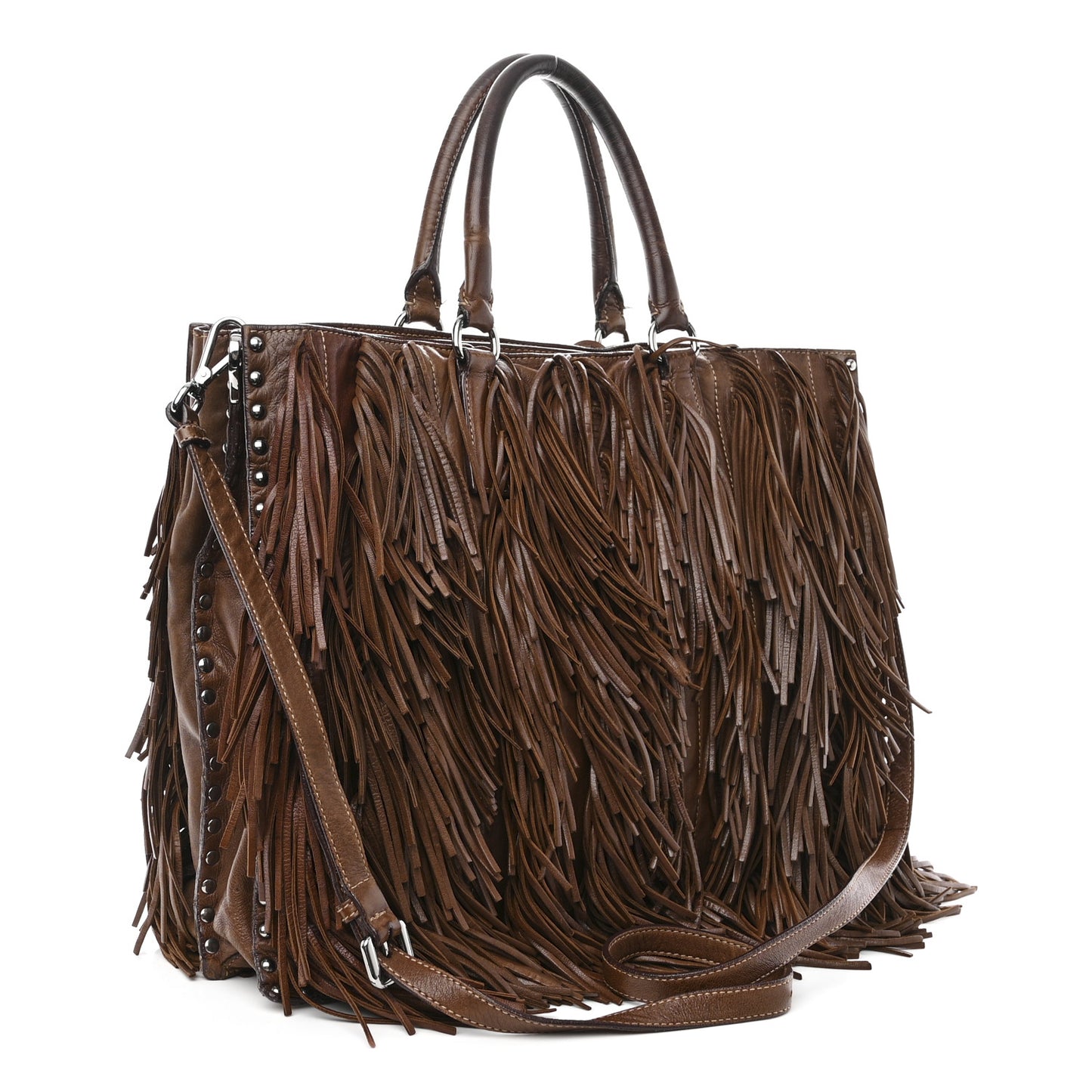 Gaufre Tassel Tote Bag Brown