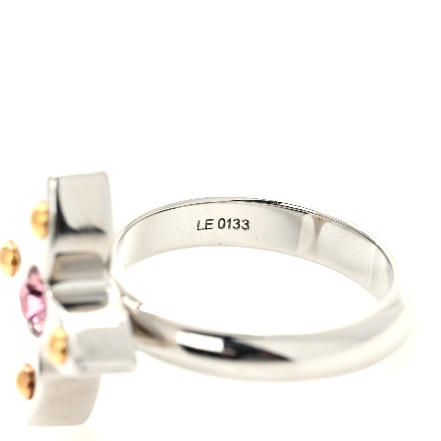 Louis Vuitton Metal Crystal Love Letters Timeless Ring L 56 7.5 5 of 6
