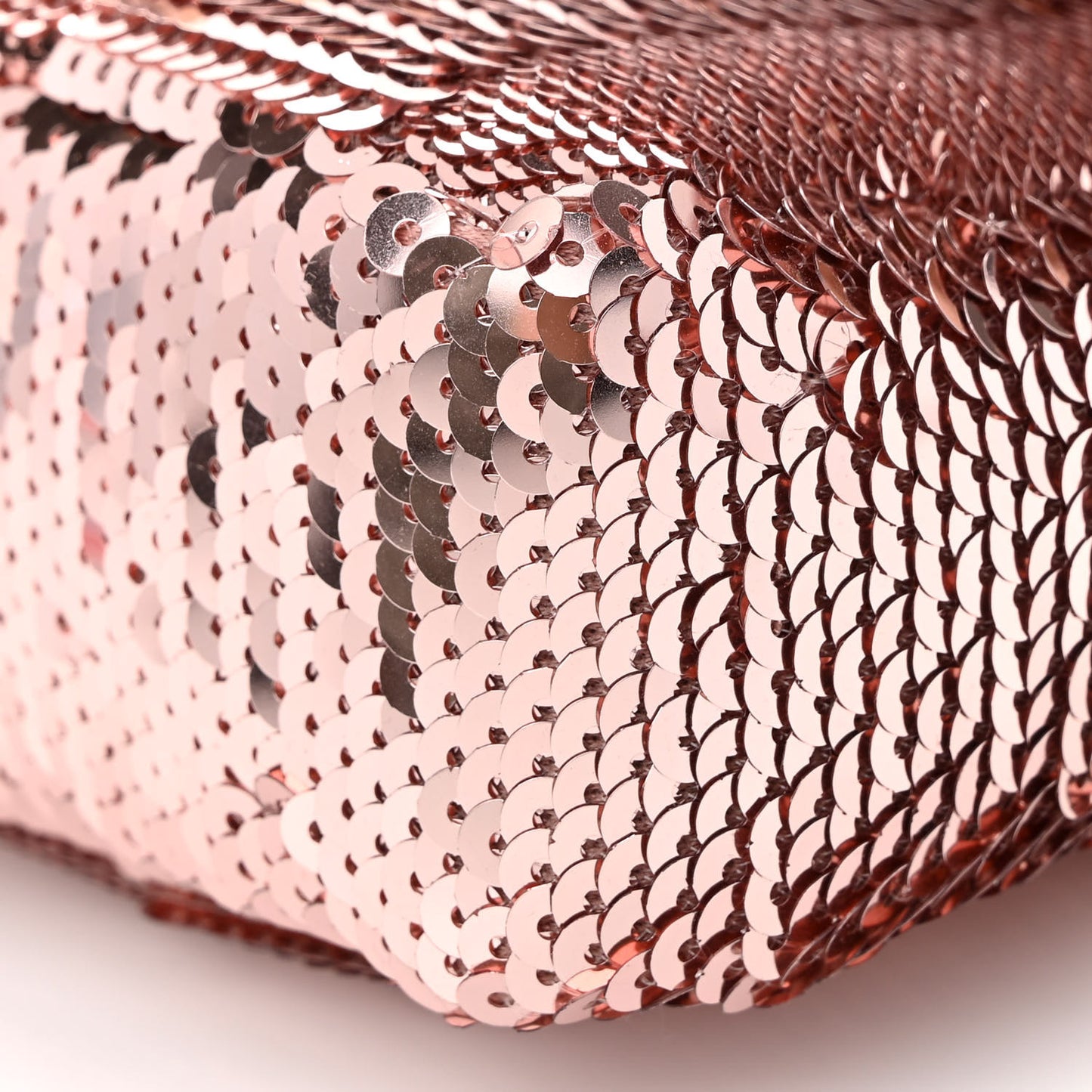 Sequin Metallic Nappa Pequin Mini Baguette Rame