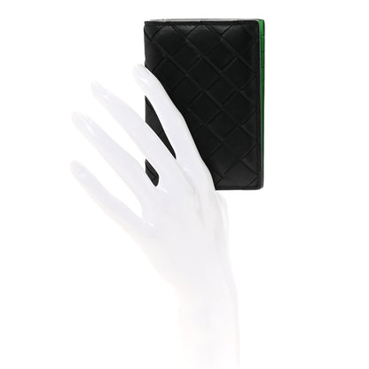 Bottega Veneta Nappa Maxi Intrecciato Bi-Fold Card Holder Black Grass 2 of 6