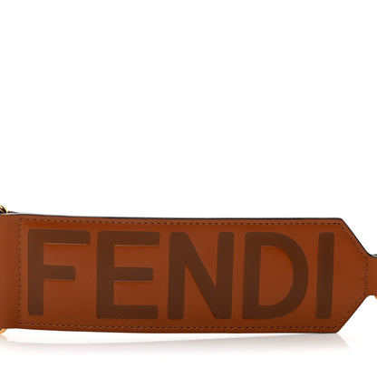 Fendi Ribbon Vitello King Logo Embossed Gingham Woven Adjustable Strap You Panna Black Cuoio 5 of 5