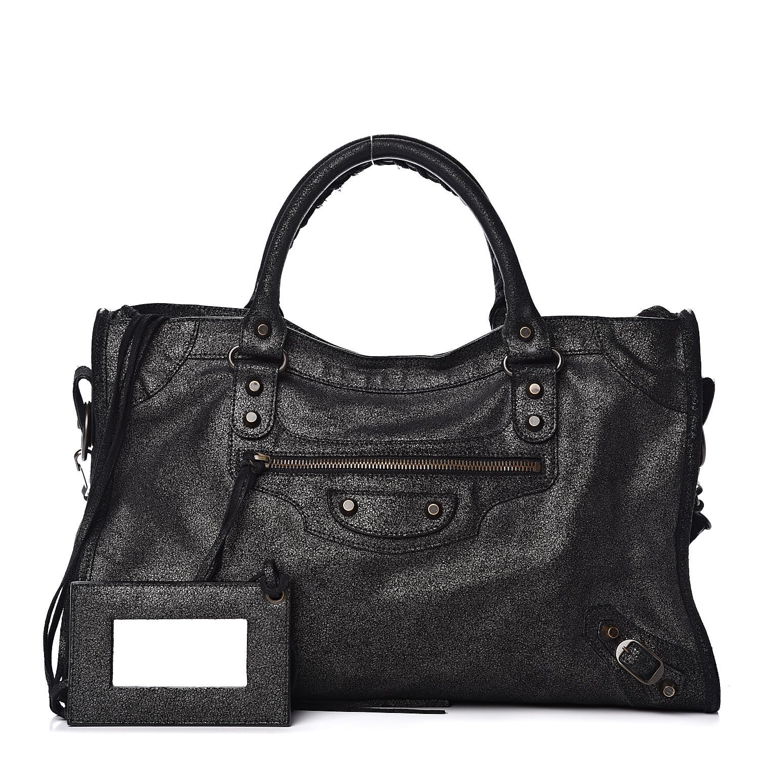 Balenciaga Metallic Craquele Classic Hardware City Black 1 of 14