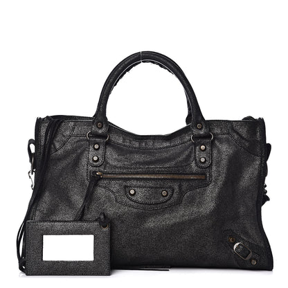 Balenciaga Metallic Craquele Classic Hardware City Black 1 of 14