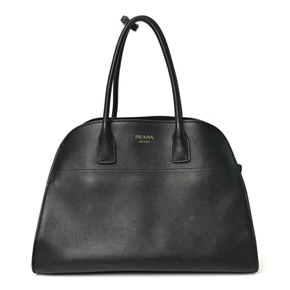 Prada Soft Grain Calfskin Large Tote Bag Black 1 of 10