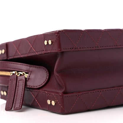 Chanel Calfskin Quilted Studded Square Vanity Case Burgundy 8 of 12