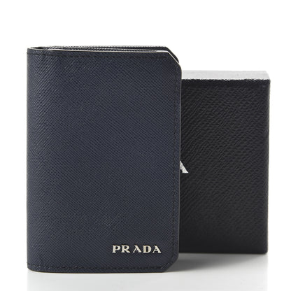 Prada Saffiano Corner Card Holder Baltico 10 of 10