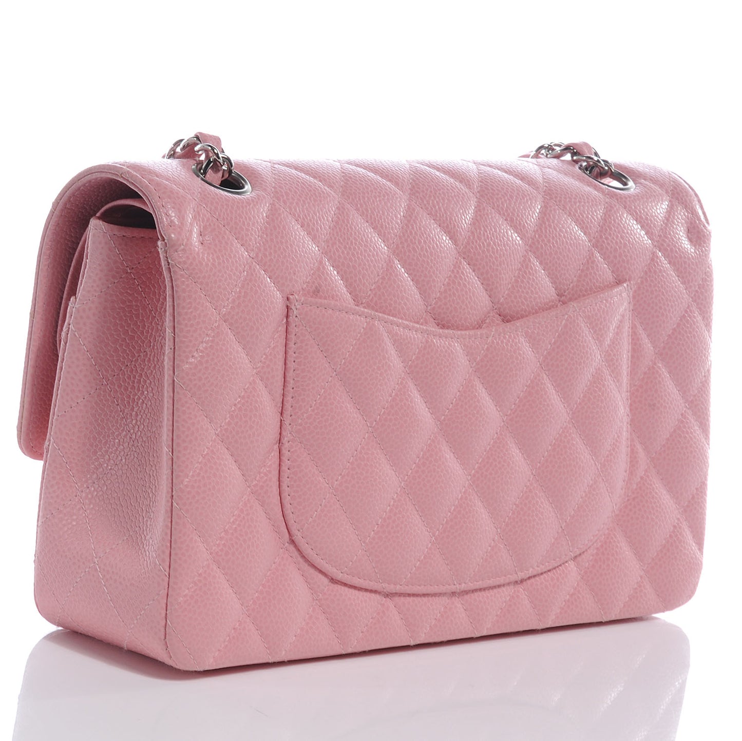Caviar Medium Double Flap Pink