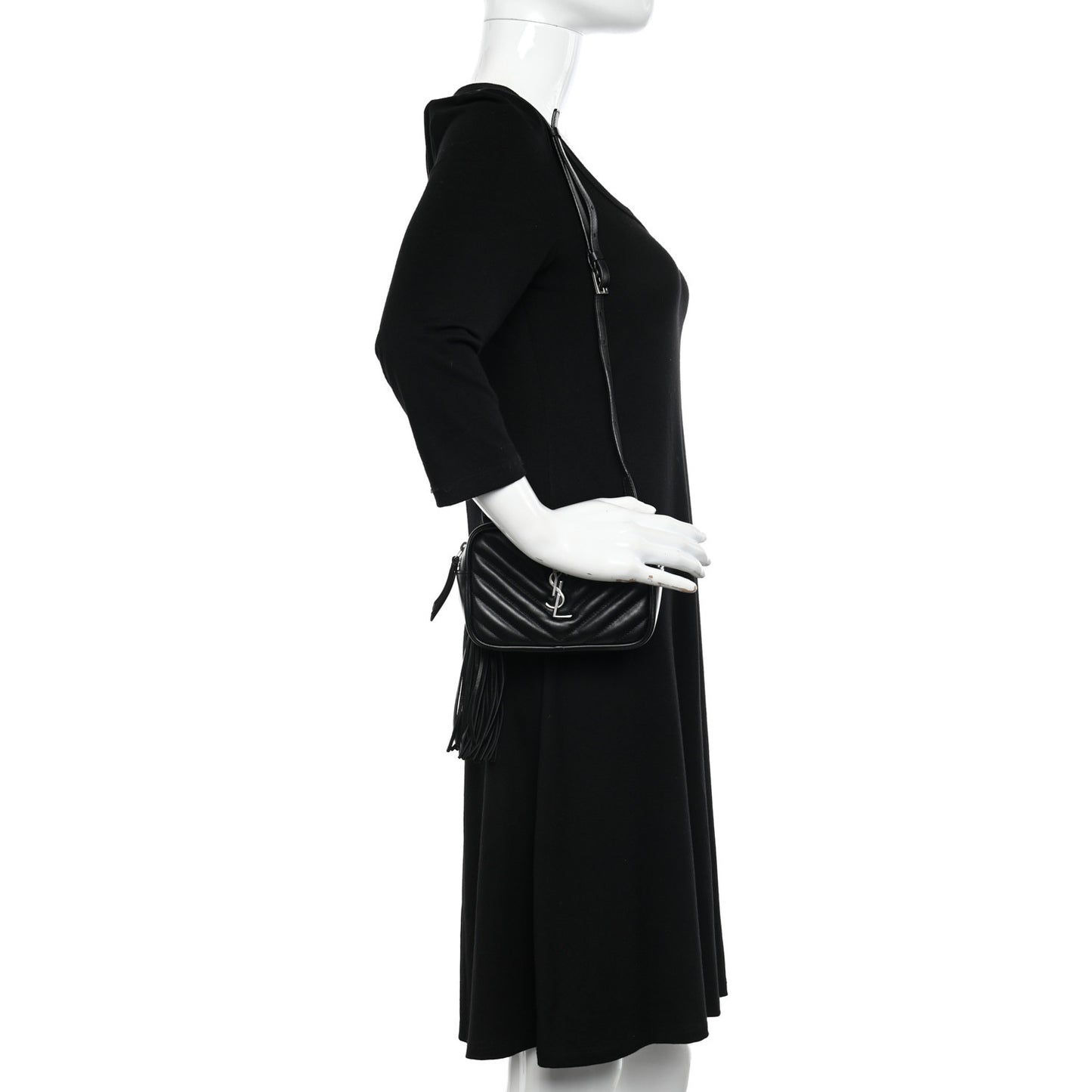 Calfskin Matelasse Monogram Lou Belt Bag Black
