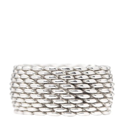 Tiffany Sterling Silver Somerset Mesh Ring 49 4.75 1 of 4