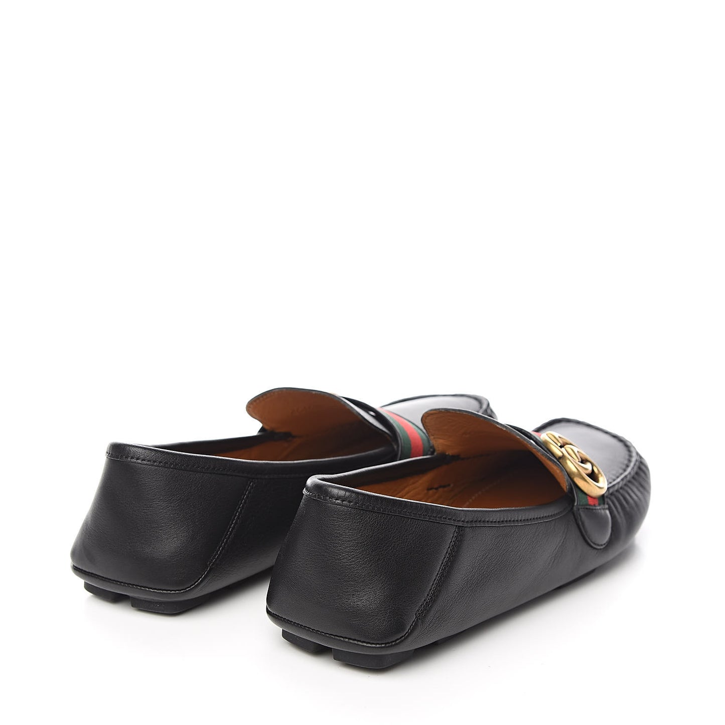 Calfskin Womens Noel Web Driver Loafers 40 Black