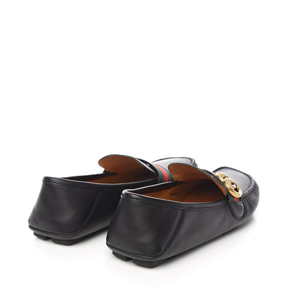 Gucci Calfskin Womens Noel Web Driver Loafers 40 Black 4 of 11