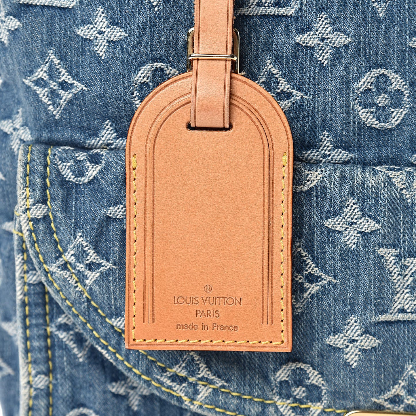 Monogram Denim Sac Plat Blue