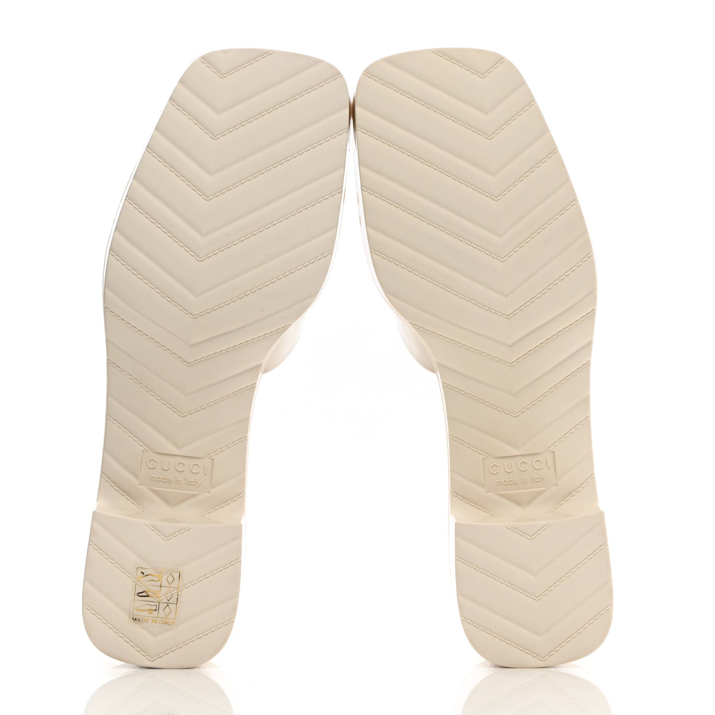 Rubber Gucci Logo Womens Platform 20/60mm Slide Sandals 38 Mystic White