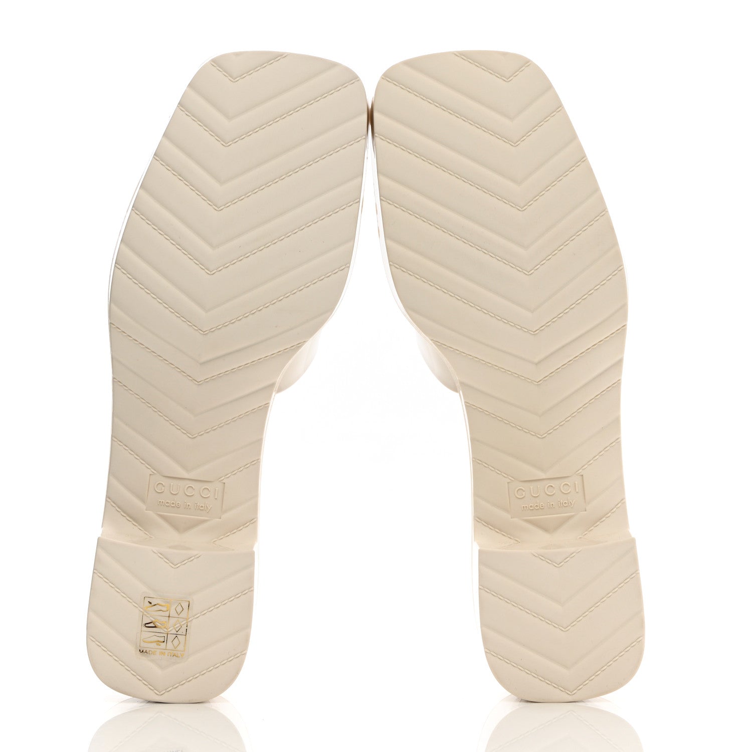 Gucci Rubber Gucci Logo Womens Platform 20/60mm Slide Sandals 38 Mystic White 5 of 10