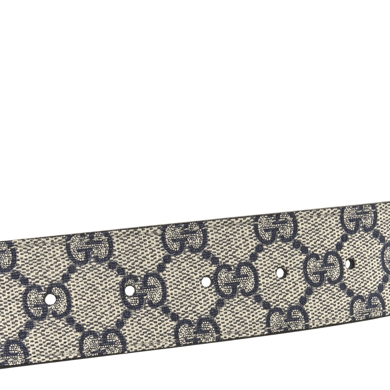 Gucci GG Supreme Monogram Selleria Calfskin Interlocking G 40mm Belt 115 46 Navy 3 of 5