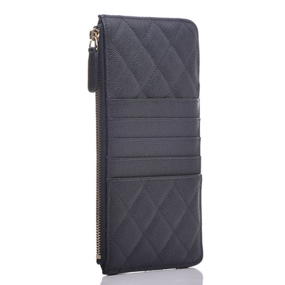 Chanel Caviar Quilted Classic Flat Wallet Pouch Navy 3 of 8