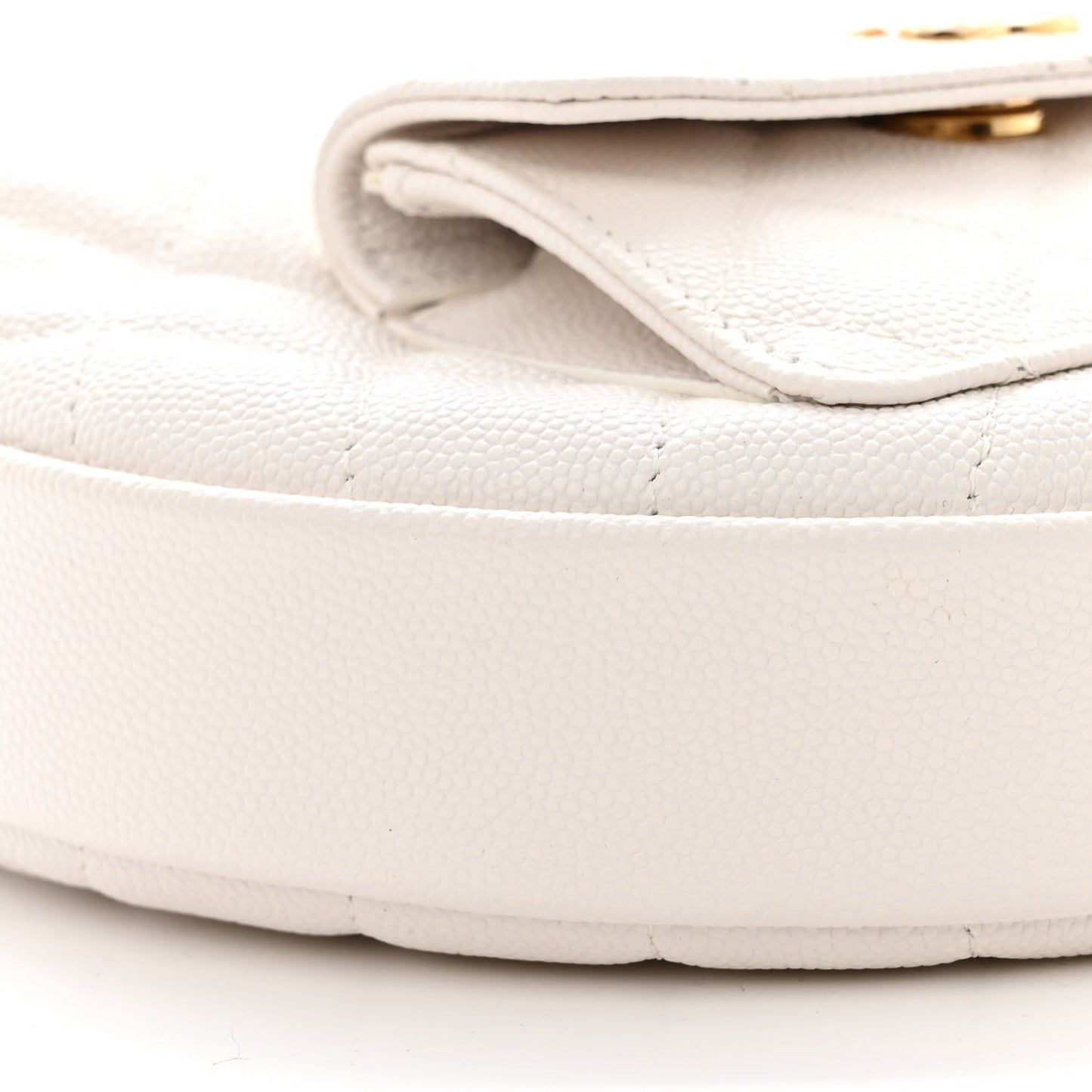 Caviar Quilted Polly Pocket Pouch Hobo White