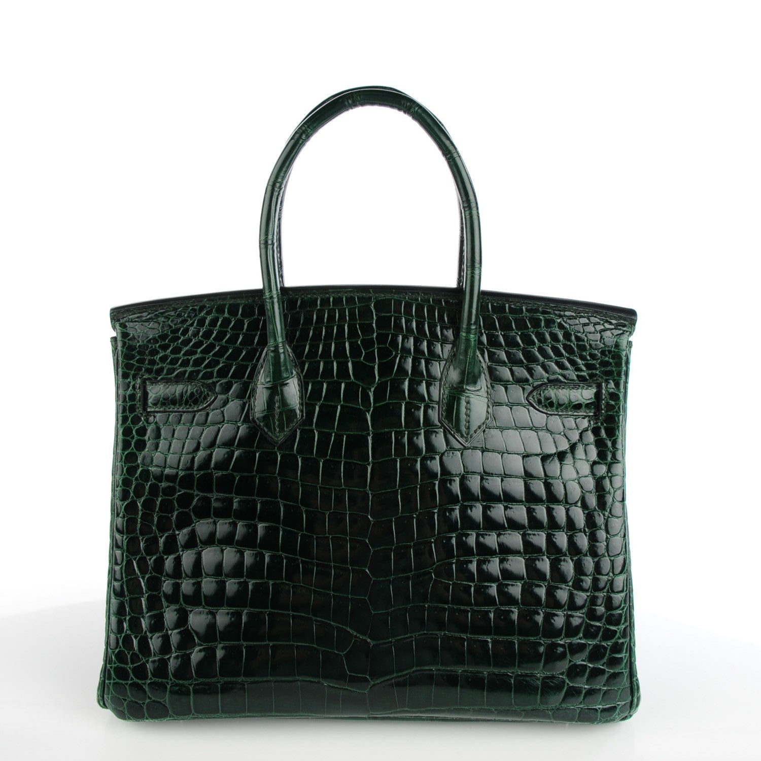 Hermes Shiny Porosus Crocodile Birkin 30 Vert Fonce 4 of 20