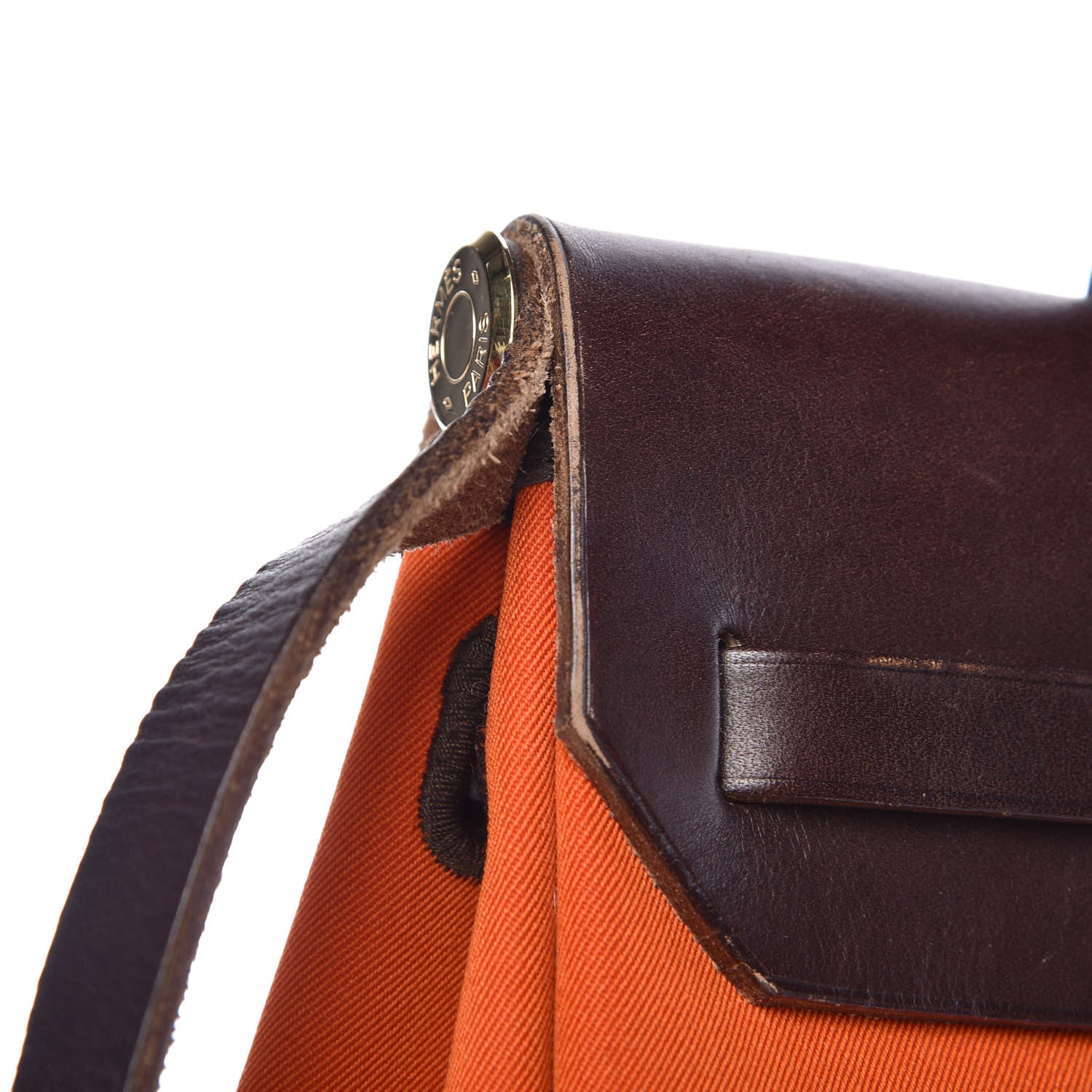 Hermes Toile Vache Calfskin Herbag 30 PM Orange Red 23 of 25