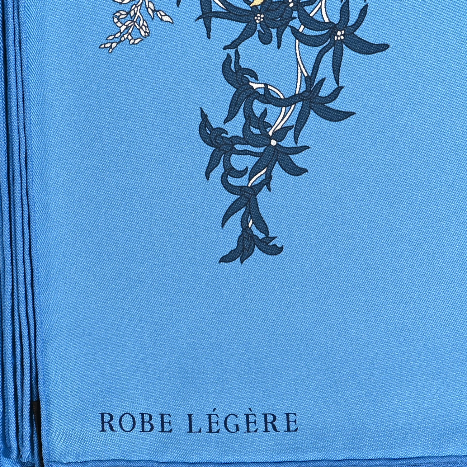 Hermes Silk Robe Legere Scarf 90 Bleu Azure Ocre Roux 5 of 5