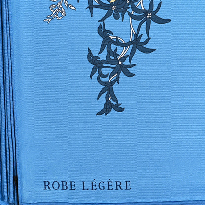 Hermes Silk Robe Legere Scarf 90 Bleu Azure Ocre Roux 5 of 5