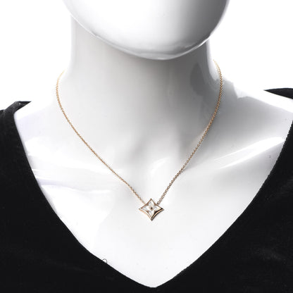 Louis Vuitton 18K Pink Gold Mother Of Pearl Blossom Pendant Necklace 2 of 7