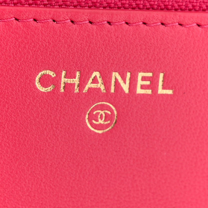 Chanel Lambskin Quilted Trendy CC Wallet On Chain WOC Dark Pink 6 of 14