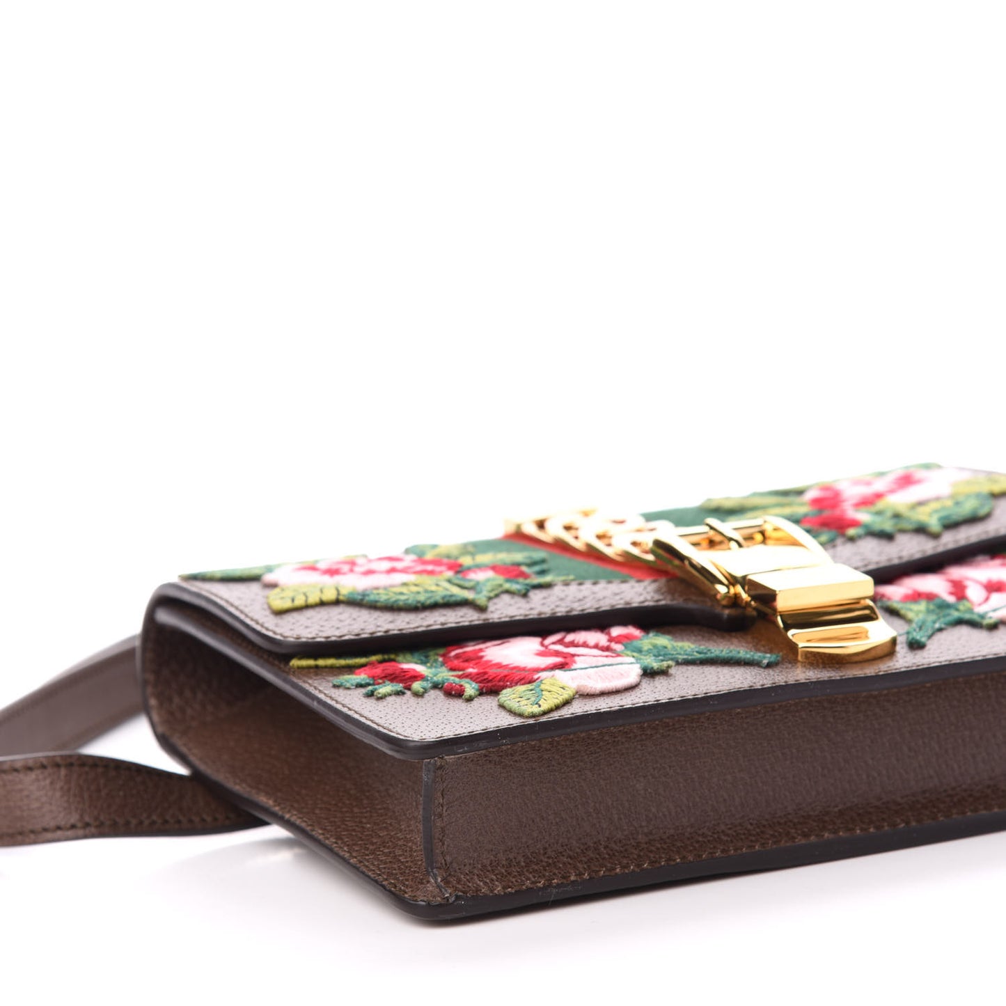 Calfskin Embroidered Sylvie Belt Bag 85 34 Brown