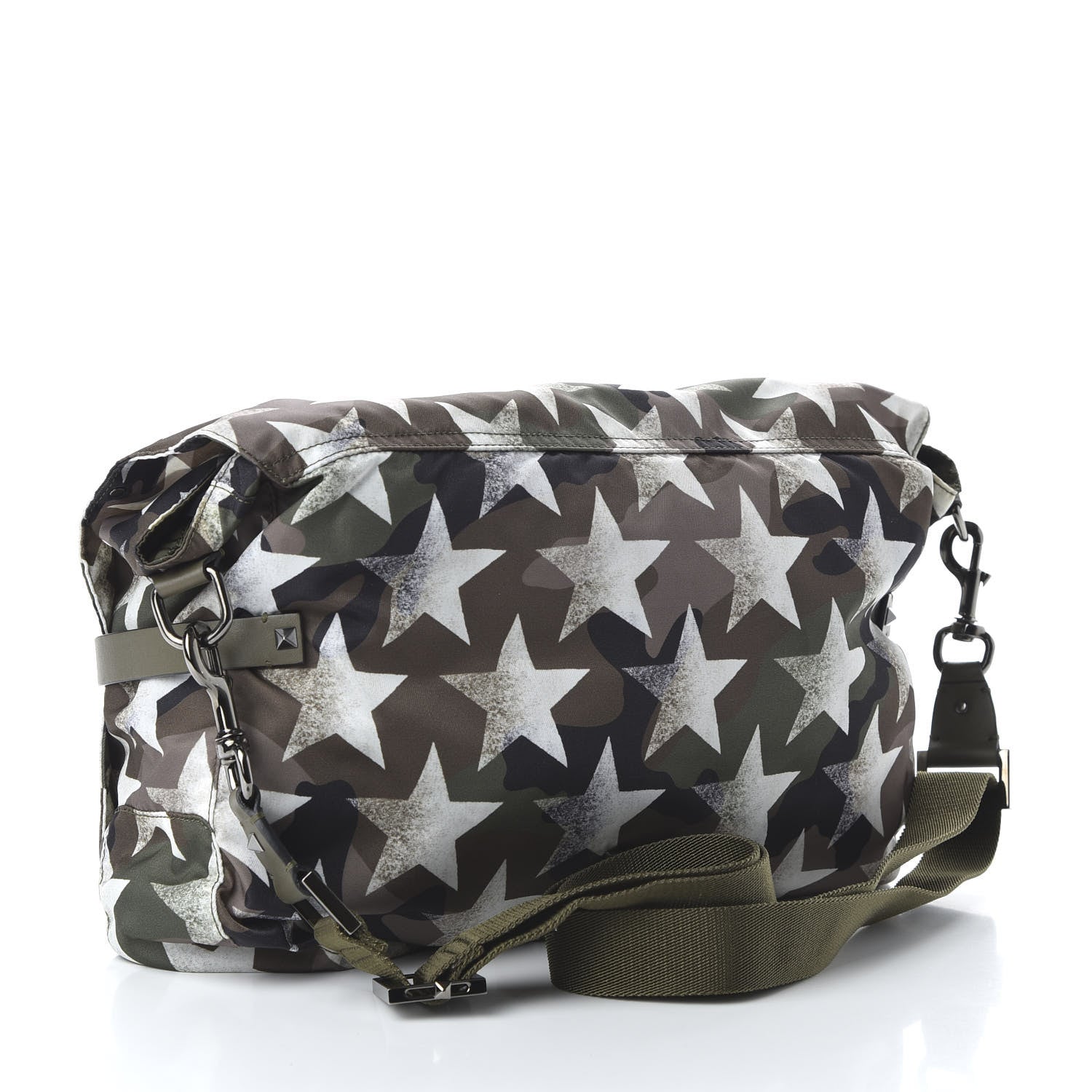 Valentino Garavani Nylon Printed Camustars Rockstud Messenger Bag Army Green White 3 of 9