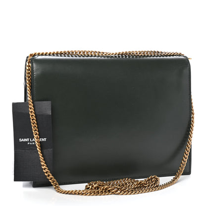 Saint Laurent Smooth Calfskin Monogram Cassandra Clasp Bag Dark Green 3 of 9