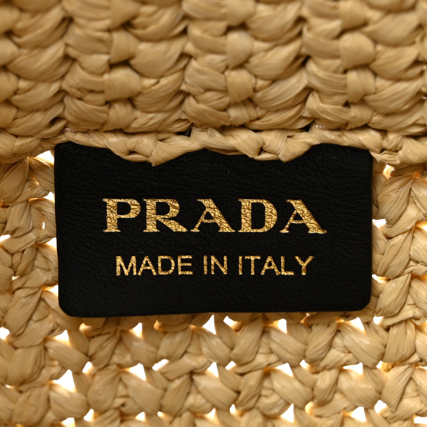 Prada Yarn Raffia Effect Crochet Embroidered Logo Tote Naturale 6 of 9