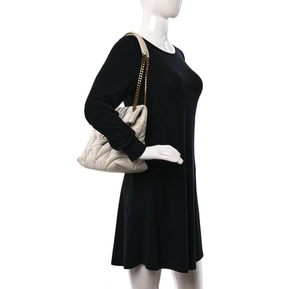 Saint Laurent Lambskin Quilted Medium Loulou Puffer Monogram Chain Satchel Crema Soft 2 of 8