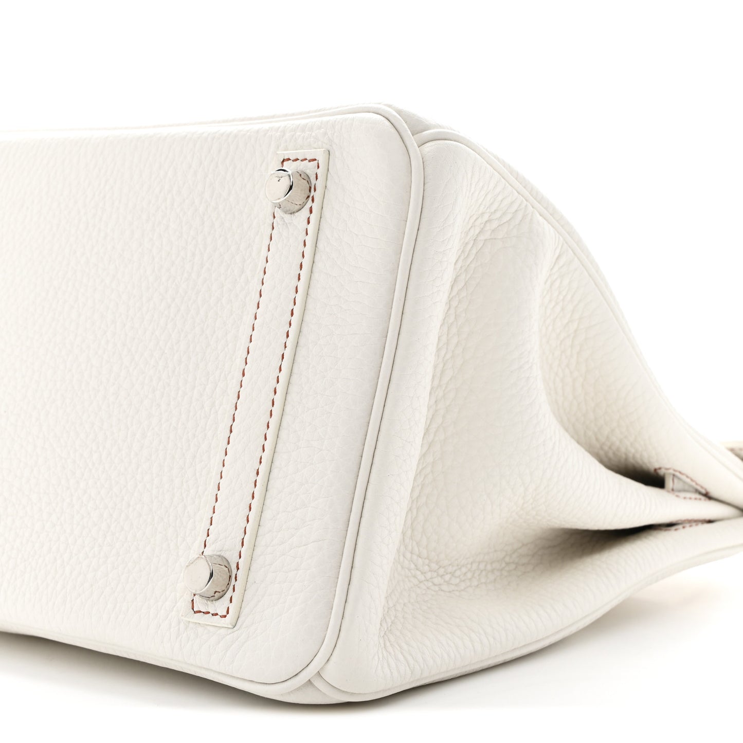Taurillon Clemence Horseshoe Birkin 30 White Black