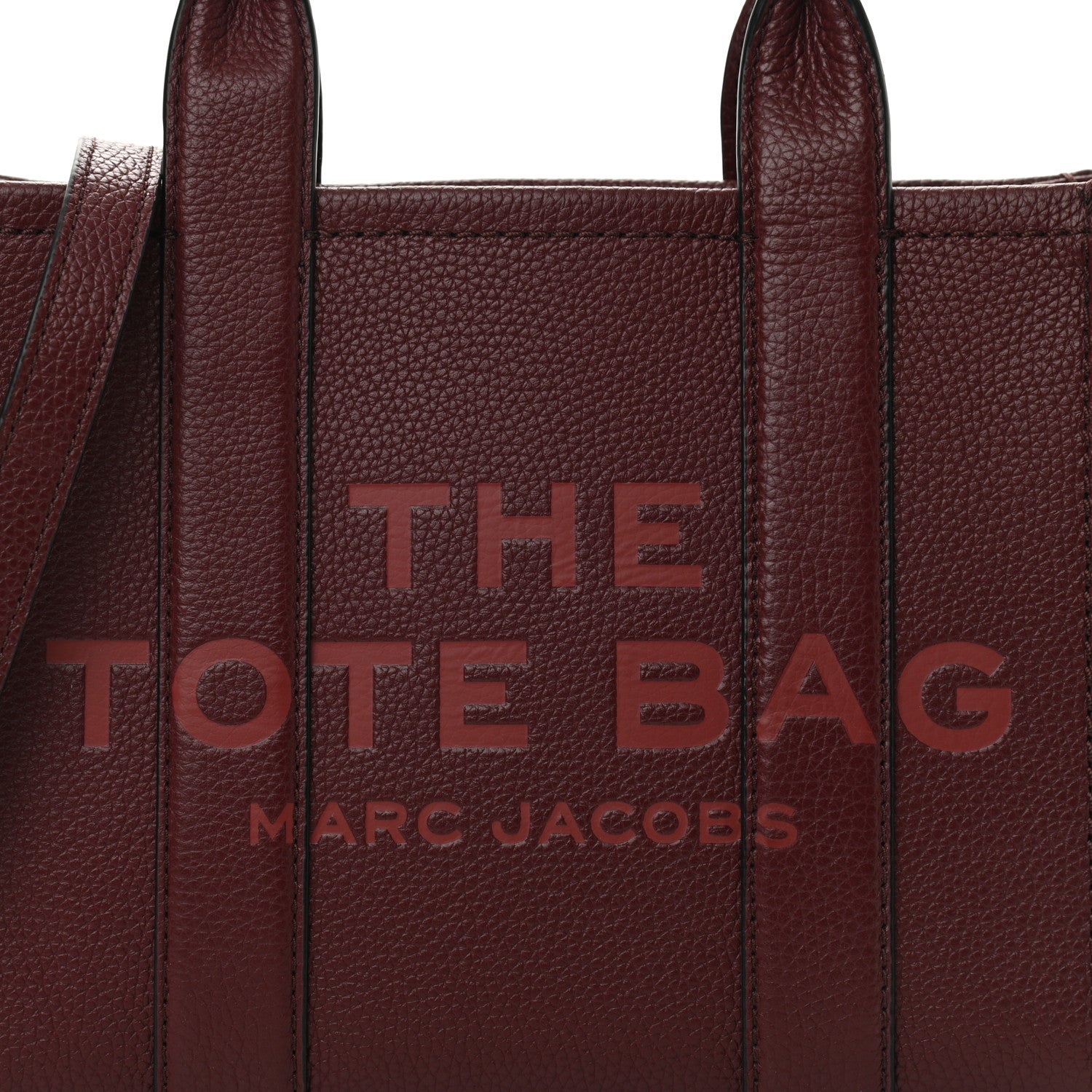 Marc Jacobs Grained Calfskin Small The Tote Bag Burgundy 8 of 12