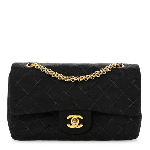 Jersey Quilted Small Double Flap Black