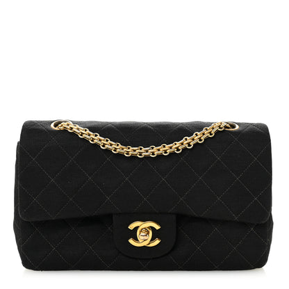Chanel Jersey Quilted Small Double Flap Black 1 of 12