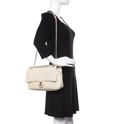 Chanel Caviar Quilted Jumbo Easy Flap Dark White 2 of 11