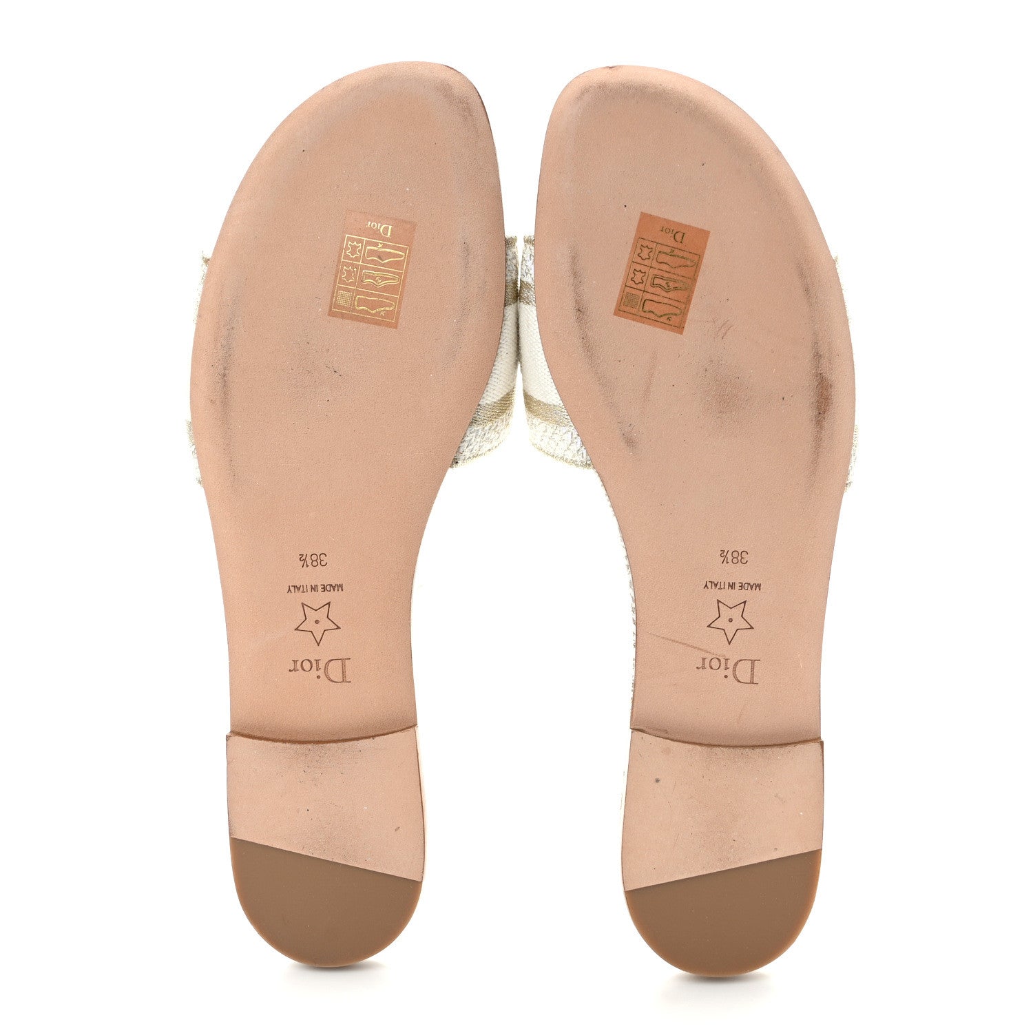 Christian Dior Canvas Lurex Jardin d'Hiver Embroidered Dway Flat Slide Sandals 38.5 White Palladium 5 of 9