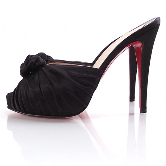 Christian Louboutin Satin Greissimo Knot Peep Toe 39 3 of 6